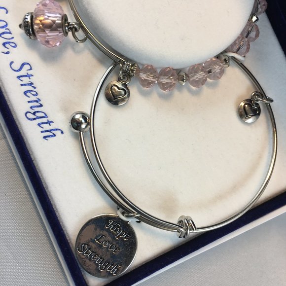 Lovita Breast Cancer  "Hope Love Strength " Bangle - Picture 5 of 6